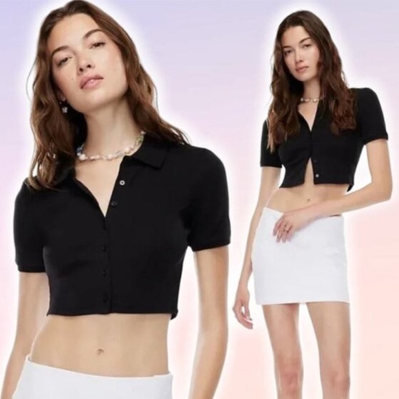 Sunday Best "audio" crop polo top size XS - Picture 1 of 8